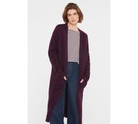Cardigan SENSES.THE LABEL, Damen, Gr. XL/XXL, lila (deep plum), Material: 60% Polyacryl, 15% Polyamid, 10% Wolle, 10% Viskose, 5% Alpaka, unifarben, relaxed fit lang, eingesetzt Rippbündchen, Strickja