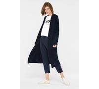 Cardigan SENSES.THE LABEL, Damen, Gr. XS/S, blau, Material: 60% Polyacryl, 15% Polyamid, 10% Wolle, 10% Viskose, 5% Alpaka, unifarben, relaxed fit lang, hoch geschlossener Ausschnitt, eingesetzt Rippb