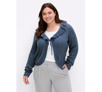 Cardigan SHEEGO BY JOE BROWNS, Damen, Gr. 48/50, jeansblau, meliert, 100% Polyacryl, meliert, unifarben, Strickjacken (32430816-48) jeansblau, meliert
