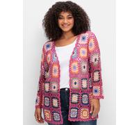 Cardigan SHEEGO BY JOE BROWNS, Damen, Gr. 52/54, pink, 100% Polyacryl, gemustert, mehrfarbig, Strickjacken (83053965-52) pink