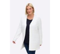 Cardigan SHEEGO, Damen, Gr. 40/42, weiß (ecru), 70% Polyamid, 30% Polyacryl, unifarben, Strickjacken (81120951-40) ecru