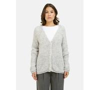Cardigan SMITH & SOUL, Damen, Gr. XS, silber graumelange, Material: 42% Polyacryl, 30% Polyamid, 14% Mohair, 14% Wolle, unifarben, regular fit normal, tiefer V-Ausschnitt, Rollsaum, Strickjacken (2409