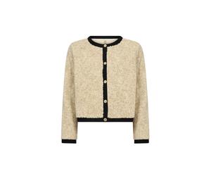 Cardigan SOYACONCEPT "Soya Concept Cardigan SC-BESSIE", Damen, Gr. XL, 91620c cream melange combi, Obermaterial: 100% Polyester, Strickjacken (29816231-XL) 91620c cream melange combi