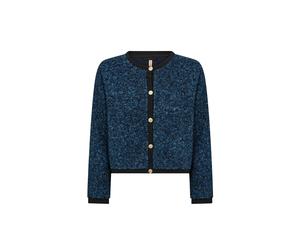 Cardigan SOYACONCEPT "Soya Concept Cardigan SC-BESSIE", Damen, Gr. XXL, 96910c navy melange combi, Obermaterial: 100% Polyester, Strickjacken (56213428-XXL) 96910c navy melange combi