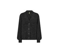 Cardigan SOYACONCEPT "Soya Concept Cardigan SC-GUNNA 8", Damen, Gr. XL, schwarz (99780 dk grau melange), Obermaterial: 51% Polyester, 26% Polyacryl, 8% Nylon, 13% Wolle, 2% Elasthan, Strickjacken (384