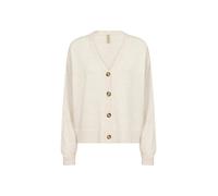 Cardigan SOYACONCEPT "Soya Concept Cardigan SC-NICOLINE 2", Damen, Gr. L, 91620 cream melange, Obermaterial: 32% Polyester, 36% Nylon, 16% Wolle, 16% Polyacryl, Strickjacken (75374008-L) 91620 cream m
