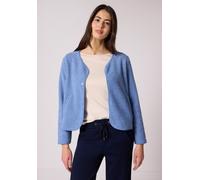 Cardigan STREET ONE, Damen, Gr. 34, bonnet blau, Stoff, 100% Polyester, unifarben, normal normal, V-Ausschnitt, abgesteppt, Strickjacken, mit V-Ausschnitt (83310801-34) bonnet blau