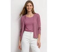 Cardigan STREET ONE, Damen, Gr. 34, schwarz clouded blush, Stoff, 60% Viskose, 40% Polyester, unifarben, comfort fit normal, ohne Ausschnitt, normaler Saum, Strickjacken, in Unifarbe (62483521-34) sch