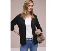 Cardigan STREET ONE, Damen, Gr. 34, schwarz, Stoff, 65% Polyester, 35% Viskose, unifarben, normal normal, ohne Ausschnitt, elastischer Bund, Strickjacken, bestehend aus einem Materialmix (55035048-34)