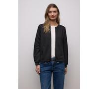 Cardigan STREET ONE, Damen, Gr. 34, schwarz, Stoff, 70% Polyester, 25% Viskose, 5% Elasthan, Strukturmuster, normal normal, Rundhals, Bündchen, Strickjacken, mit Struktur (10091832-34) schwarz