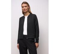 Cardigan STREET ONE, Damen, Gr. 34, schwarz, Web, 70% Polyester, 30% Baumwolle, unifarben, normal normal, hoch geschlossener Ausschnitt, Bündchen, Strickjacken (29958954-34) schwarz