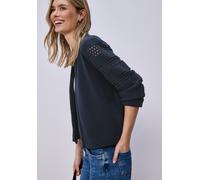 Cardigan STREET ONE, Damen, Gr. 34, shadowed navy, Strickjacken, im Silk Look (13946854-34) shadowed navy