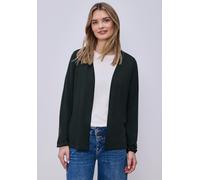Cardigan STREET ONE, Damen, Gr. 36, deep bound grün, Stoff, 65% Polyester, 35% Viskose, unifarben, normal normal, ohne Ausschnitt, elastischer Bund, Strickjacken, bestehend aus einem Materialmix (2787