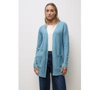 Cardigan STREET ONE, Damen, Gr. 36, glacier blau meliert, Web, 37% Baumwolle, 34% Polyacryl, 26% Polyester, 3% Elasthan, unifarben, normal hüftbedeckend, ohne Ausschnitt, Bündchen, Strickjacken, soft 