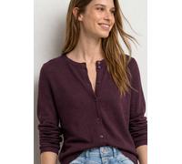 Cardigan STREET ONE, Damen, Gr. 36, rustic rouge, Stoff, 60% Viskose, 40% Polyester, unifarben, normal normal, Rundhals, abgesteppt, Strickjacken, aus softer Viskose (99463731-36) rustic rouge