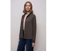 Cardigan STREET ONE, Damen, Gr. 36, rustic braun, Stoff, 65% Viskose, 29% Polyester, 6% Elasthan, unifarben, normal normal, hoch geschlossener Ausschnitt, Bündchen, Strickjacken (62692766-36) rustic b