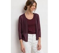 Cardigan STREET ONE, Damen, Gr. 36, rustic rouge, Stoff, 91% Viskose, 9% Elasthan, unifarben, comfort fit normal, ohne Ausschnitt, normaler Saum, Strickjacken, mit 3/4 Ärmeln (37145116-36) rustic roug