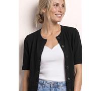 Street One Frauen Kurzarm Jacke im Strick-Look in Schwarz, Gr: 36