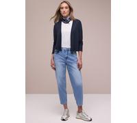 Cardigan STREET ONE, Damen, Gr. 36, shadowed navy, Stoff, 60% Viskose, 40% Polyester, unifarben, normal normal, ohne Ausschnitt, abgesteppt, Strickjacken, Feinstrick (70112367-36) shadowed navy