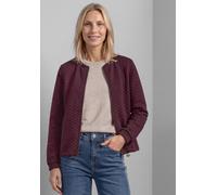 Cardigan STREET ONE, Damen, Gr. 38, braun (rustic rouge), Stoff, 70% Polyester, 25% Viskose, 5% Elasthan, unifarben, comfort fit normal, Rundhals, Bündchen, Strickjacken, mit Rundhalsausschnitt (64824