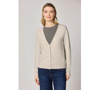 Street One Cardigan Damen Kuscheliger V-Ausschnitt beige meliert Gr. 38, 37% Baumwolle, Rippbündchen