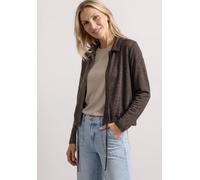 Cardigan STREET ONE, Damen, Gr. 38, espresso braun, Stoff, 80% Polyester, 20% Viskose, unifarben, normal normal, hoch geschlossener Ausschnitt, abgesteppt, Strickjacken, in Unifarbe (30091236-38) espr