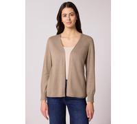 Cardigan STREET ONE, Damen, Gr. 38, light terra mocha meliert, Stoff, 60% Viskose, 40% Baumwolle, unifarben, comfort fit normal, V-Ausschnitt, Bündchen, Strickjacken, mit Strick-Detail (84003433-38) l