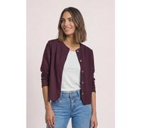 Cardigan STREET ONE, Damen, Gr. 38, lila (rustic rouge), Stoff, 48% Viskose, 48% Polyester, 4% Elasthan, unifarben, comfort fit normal, Rundhals, normaler Saum, Strickjacken, in Unifarbe (65834235-38)