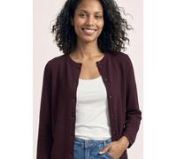 Cardigan STREET ONE, Damen, Gr. 38, rustic rouge, Stoff, 60% Viskose, 40% Polyester, unifarben, normal normal, Rundhals, abgesteppt, Strickjacken, aus softer Viskose (99463731-38) rustic rouge
