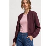 Cardigan STREET ONE, Damen, Gr. 38, rustic rouge, Stoff, 71% Polyester, 26% Viskose, 3% Elasthan, unifarben, normal normal, Rundhals, abgesteppt, Strickjacken, Jersey (18414601-38) rustic rouge