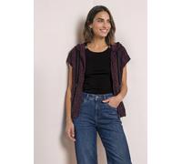 Cardigan STREET ONE, Damen, Gr. 38, rustic rouge, Stoff, 85% Viskose, 13% Polyester, 2% Elasthan, comfort fit normal, ohne Ausschnitt, normaler Saum, Strickjacken, mit Kapuze mit Tunnelzugband (338903