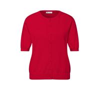 Cardigan STREET ONE, Damen, Gr. 38, salsa rot, Strick, Obermaterial: 60% Viskose, 40% Baumwolle, unifarben, normal hüftbedeckend, Rundhals, Bündchen, Strickjacken, Kurzarm-Cardigan mit Rundhals (39253