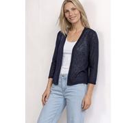 Cardigan STREET ONE, Damen, Gr. 38, schwarzest blau, Stoff, 91% Viskose, 9% Elasthan, unifarben, comfort fit normal, ohne Ausschnitt, normaler Saum, Strickjacken, mit 3/4 Ärmeln (10140948-38) schwarze
