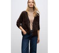 Street One - Kuscheliger V-Neck Cardigan braun - Gr. - 40