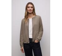 Cardigan STREET ONE, Damen, Gr. 40, light terra mocha, Stoff, 70% Polyester, 25% Viskose, 5% Elasthan, Strukturmuster, normal normal, Rundhals, Bündchen, Strickjacken, mit Struktur (42297256-40) light