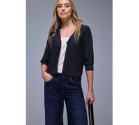Cardigan STREET ONE, Damen, Gr. 40, shadowed navy, Strick, Obermaterial: 78% Viskose, 22% Polyamid, unifarben, normal hüftlang, V-Ausschnitt, Strickjacken, 3/4-Arm und V-Ausschnitt (47263618-40) shado