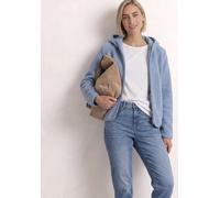 Cardigan STREET ONE, Damen, Gr. 42, blau (northern blau), Stoff, 100% Polyester, unifarben, comfort fit normal, ohne Ausschnitt, normaler Saum, Strickjacken, mit Kapuze (31436806-42) northern blau