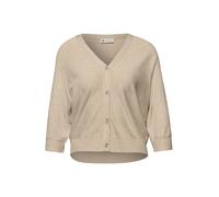Strickjacke STREET ONE, Damen, Gr. 42, cotton beige meliert, Strickjacken Strickjacke, mit V-Ausschnitt (50171713-42) cotton beige meliert