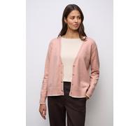 Cardigan STREET ONE, Damen, Gr. 42, faded rose meliert, Stoff, 30% Polyester, 29% Polyacryl, 21% Viskose, 20% Nylon, unifarben, normal normal, V-Ausschnitt, Rippbündchen, Strickjacken, mit V-Ausschnit