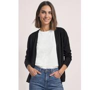 Cardigan STREET ONE, Damen, Gr. 42, schwarz, Stoff, 78% Viskose, 22% Polyamid, unifarben, normal normal, ohne Ausschnitt, abgesteppt, Strickjacken, aus softem Materialmix (22437761-42) schwarz