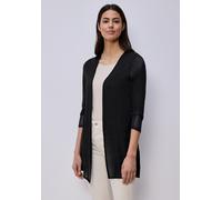 Cardigan STREET ONE, Damen, Gr. 42, schwarz, Stoff, 91% Viskose, 9% Elasthan, unifarben, normal ca. Mitte Oberschenkel, ohne Ausschnitt, abgesteppt, Strickjacken, aus softer Viskose (38996731-42) schw