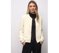 Cardigan STREET ONE, Damen, Gr. 42, soft beige, Stoff, 85% Polyester, 10% metallisierte Fasern, 5% Elasthan, unifarben, normal normal, hoch geschlossener Ausschnitt, Rippbündchen, Strickjacken (702456