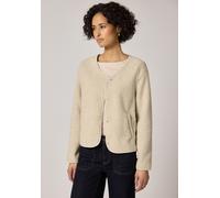 Cardigan STREET ONE, Damen, Gr. 42, soft fawn beige, Stoff, 100% Polyester, unifarben, normal normal, V-Ausschnitt, abgesteppt, Strickjacken, mit V-Ausschnitt (63399328-42) soft fawn beige