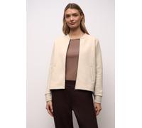 Cardigan STREET ONE, Damen, Gr. 44, cotton beige, Web, 70% Polyester, 30% Baumwolle, unifarben, normal normal, hoch geschlossener Ausschnitt, Bündchen, Strickjacken (68817044-44) cotton beige