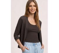 Cardigan STREET ONE, Damen, Gr. 44, espresso braun, Stoff, 50% Polyester, 38% Baumwolle, 12% Viskose, unifarben, normal normal, ohne Ausschnitt, Bündchen, Strickjacken, in Unifarbe (56188210-44) espre