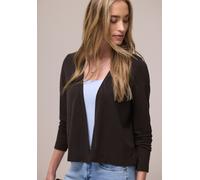 Cardigan STREET ONE, Damen, Gr. 44, espresso braun, Stoff, 60% Viskose, 40% Polyester, unifarben, comfort fit normal, ohne Ausschnitt, normaler Saum, Strickjacken, in Unifarbe (78928016-44) espresso b
