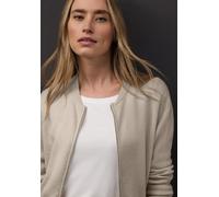Cardigan STREET ONE, Damen, Gr. 44, lucid weiß, Web, 48% Viskose, 28% Baumwolle, 16% Polyester, 8% metallisierte Fasern, unifarben, regular fit normal, Rundhals, Bündchen, Strickjacken, mit Materialmi