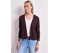 Strickjacke STREET ONE "Style Nette", Damen, Gr. 44, lila (rustic rouge), Jersey, Obermaterial: 60% Viskose, 40% Polyester, normal hüftbedeckend, V-Ausschnitt, abgerundeter Saum, Strickjacken Strickja