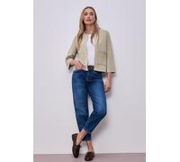 Cardigan STREET ONE, Herren, Gr. 44, timeless beige, Stoff, 46% Modal, 46% Polyester, 8% Elasthan, unifarben, normal normal, ohne Ausschnitt, abgesteppt, Strickjacken, im Open-Style (33860658-44) time