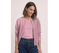 Cardigan STREET ONE, Damen, Gr. 44, vintage blush, Stoff, 98% Polyester, 2% Elasthan, unifarben, normal normal, Rundhals, elastischer Bund, Strickjacken, in Cord-Optik (81444310-44) vintage blush